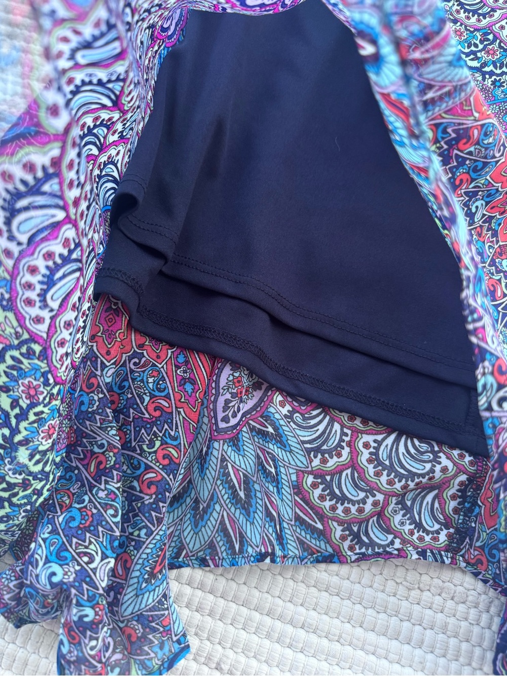 MSK Blue Purple Paisley Handkerchief Hem Midi Dress Size 10 NWT - Picture 7 of 12